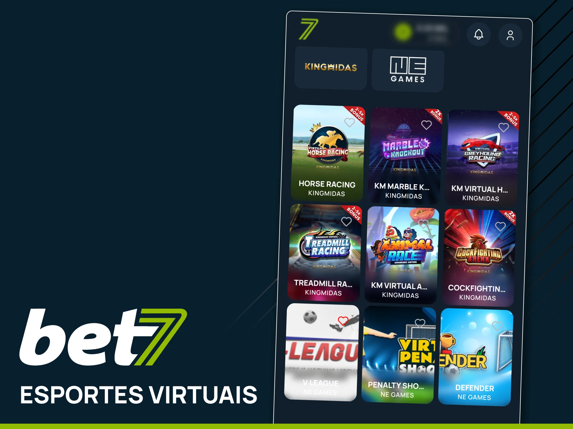 Aposte em esportes virtuais 24h na Bet7.