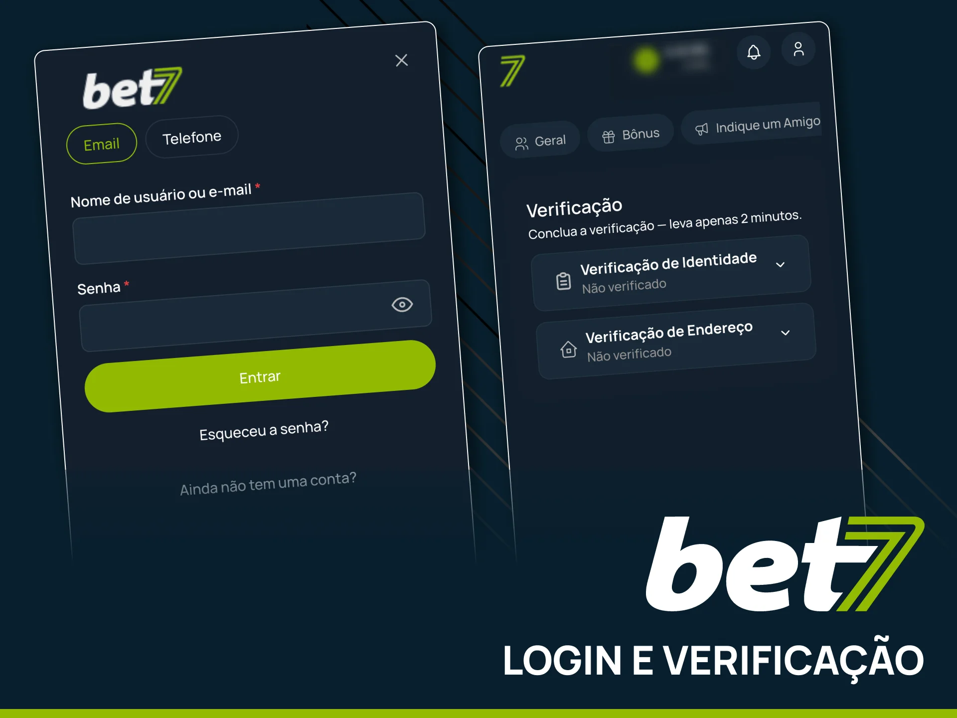 Faça login na sua conta oficial Bet7.