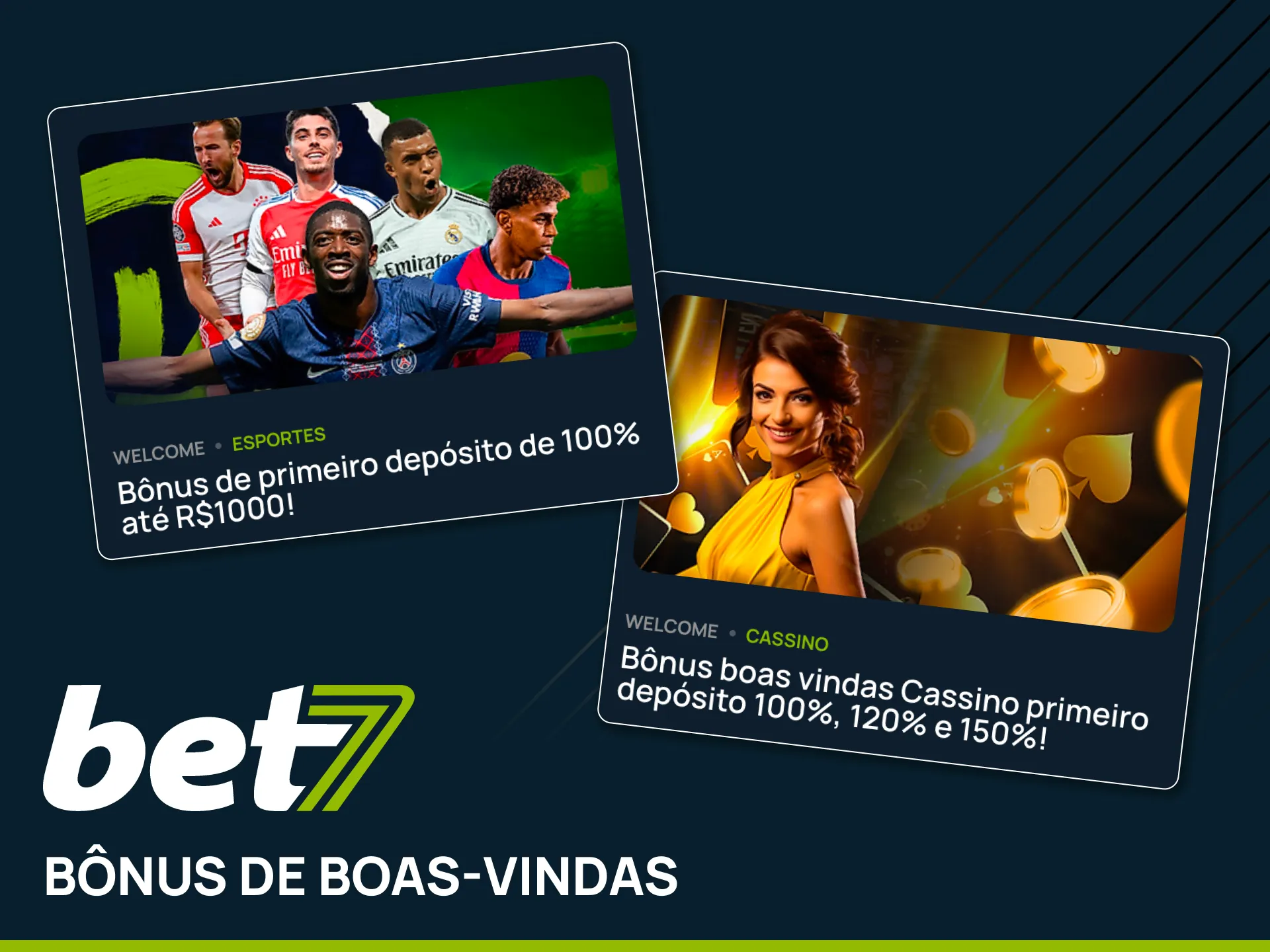 Escolha entre o bônus de cassino ou de esportes na Bet7.