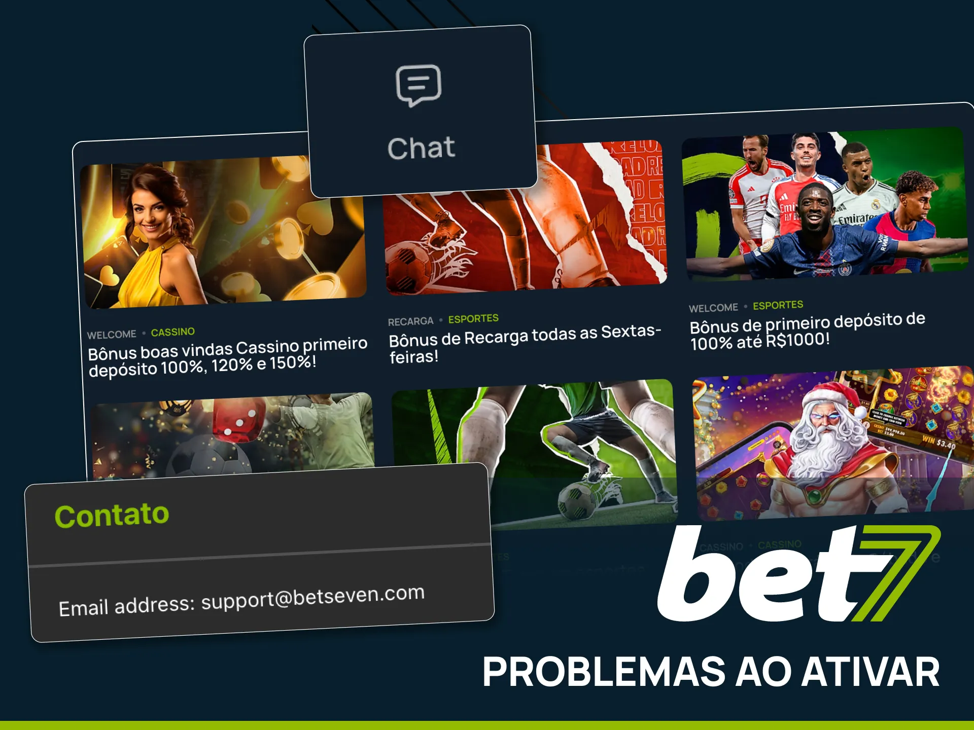 Resolva problemas de ativação de bônus no suporte da Bet7.