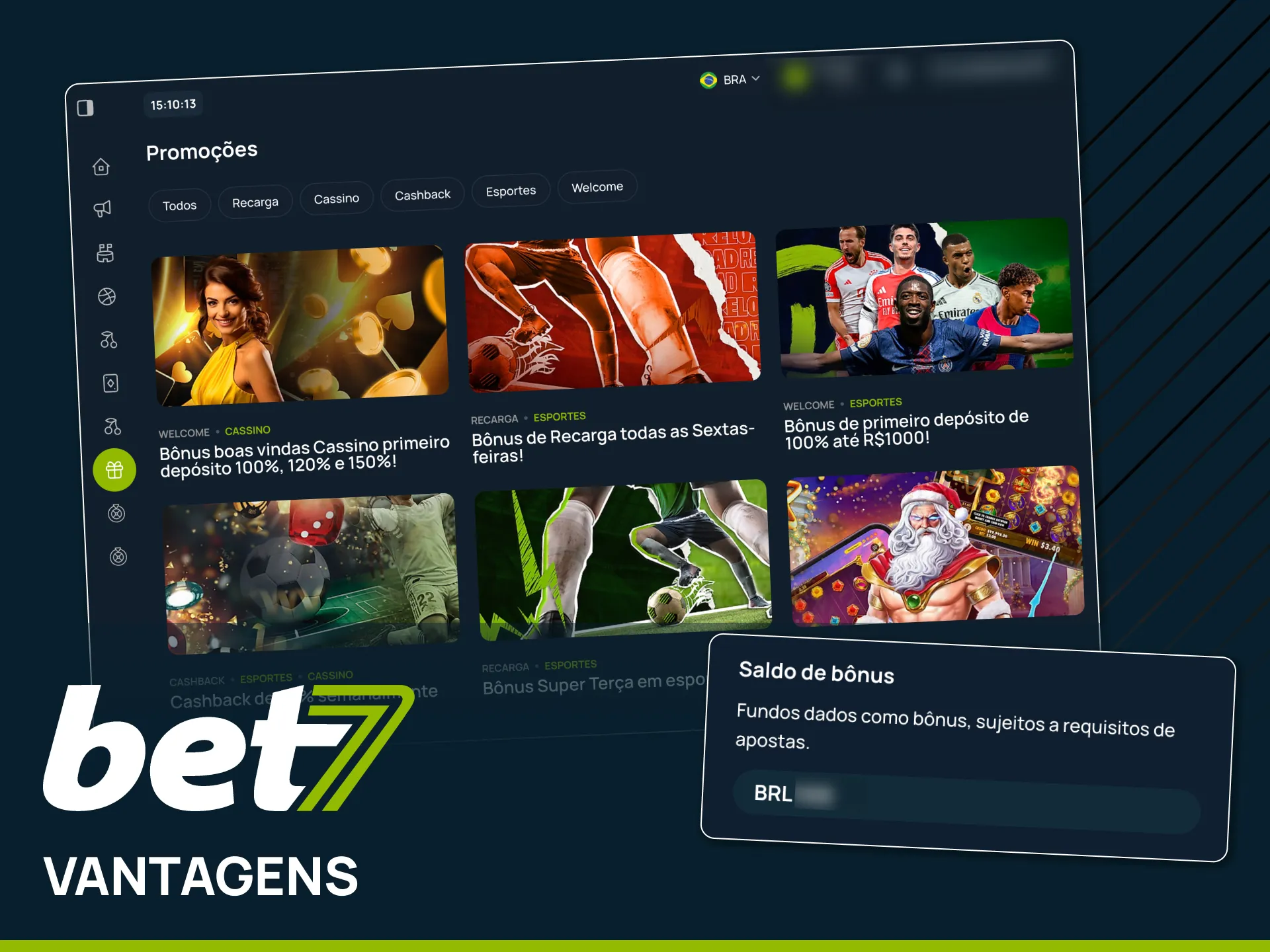 Aproveite mais tempo de jogo com os bônus da Bet7.