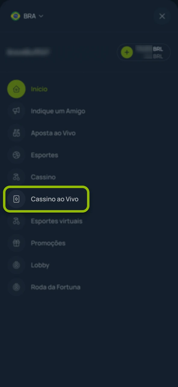Acesse o cassino ao vivo no site oficial da Bet7.