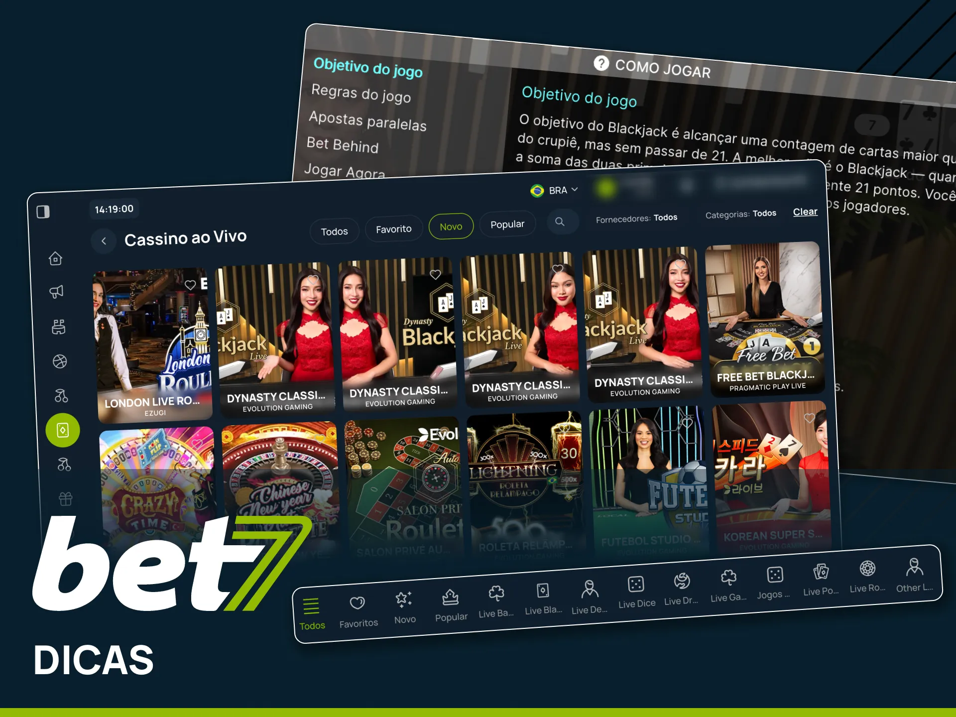 Aprenda as regras dos jogos de cassino na Bet7.