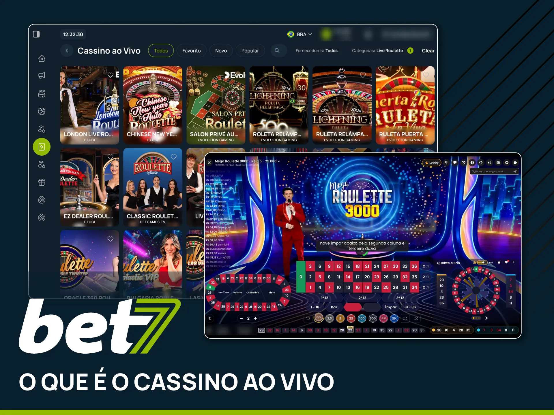 Sinta a experiência de um cassino físico na Bet7.