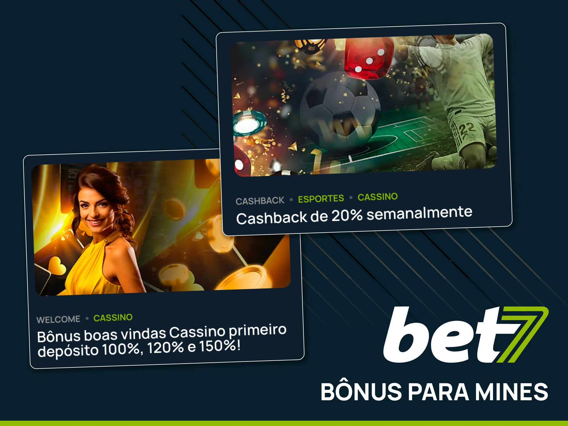 Receba bônus nos três primeiros depósitos para o Mines Bet7.