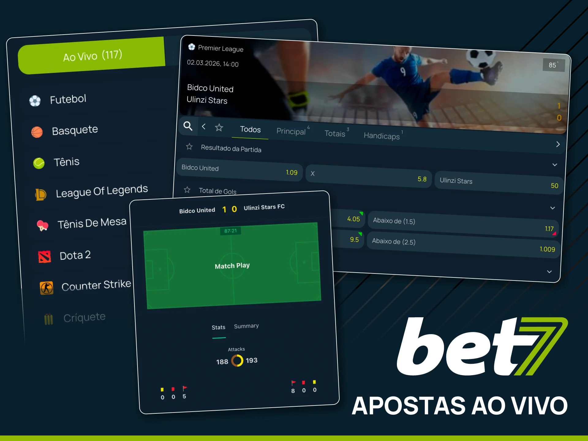 Reaja aos jogos em tempo real na Bet7.