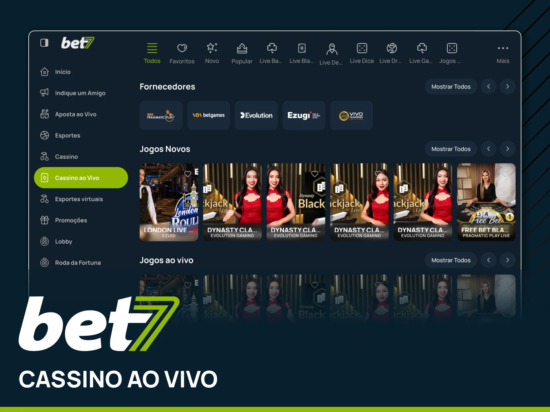 Sinta a emoção do cassino real na Bet7.