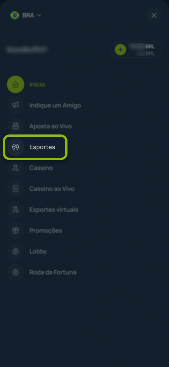 Abra a seção de esportes no site oficial Bet7.