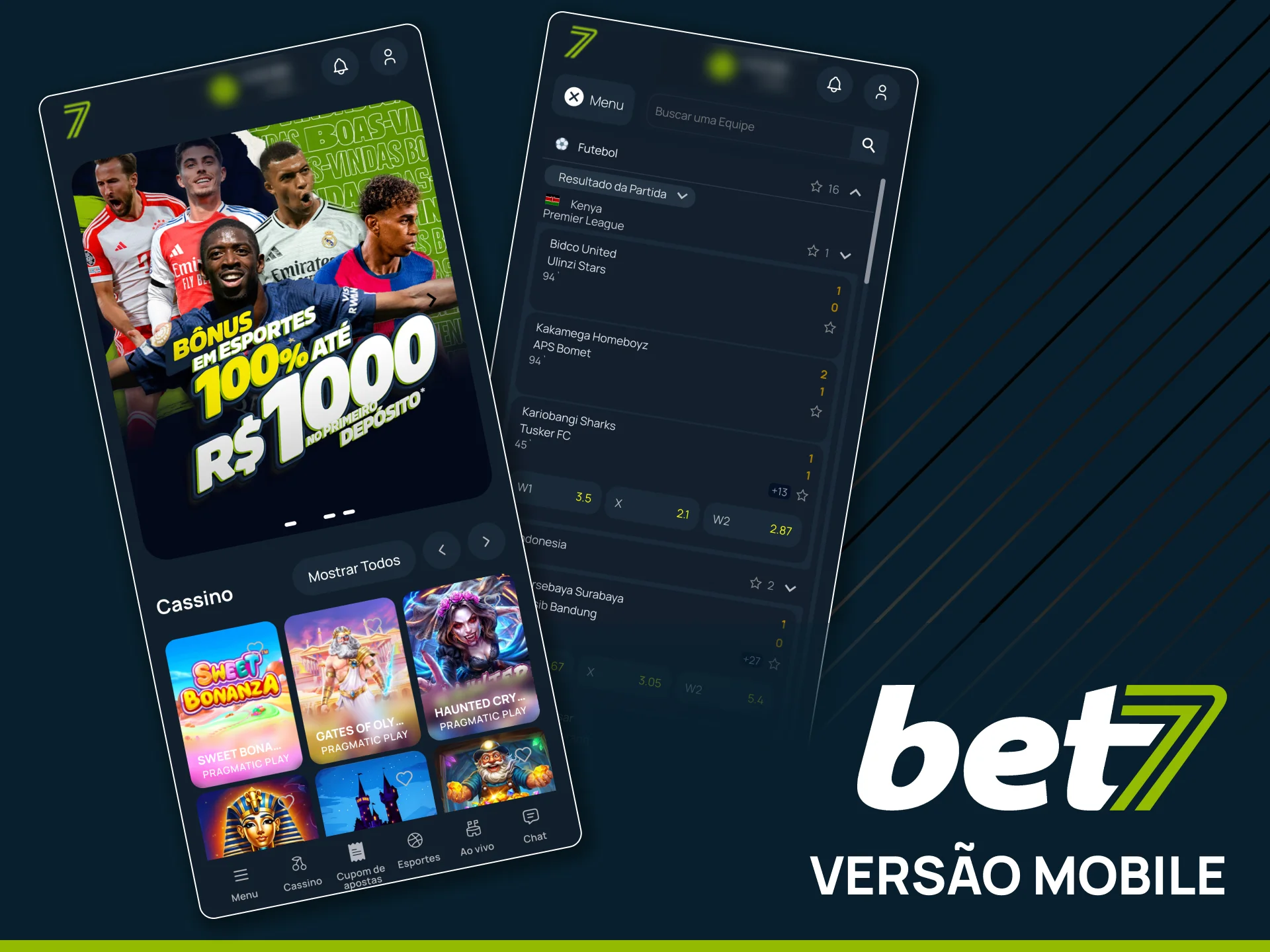 Use a Bet7 mobile em qualquer celular.