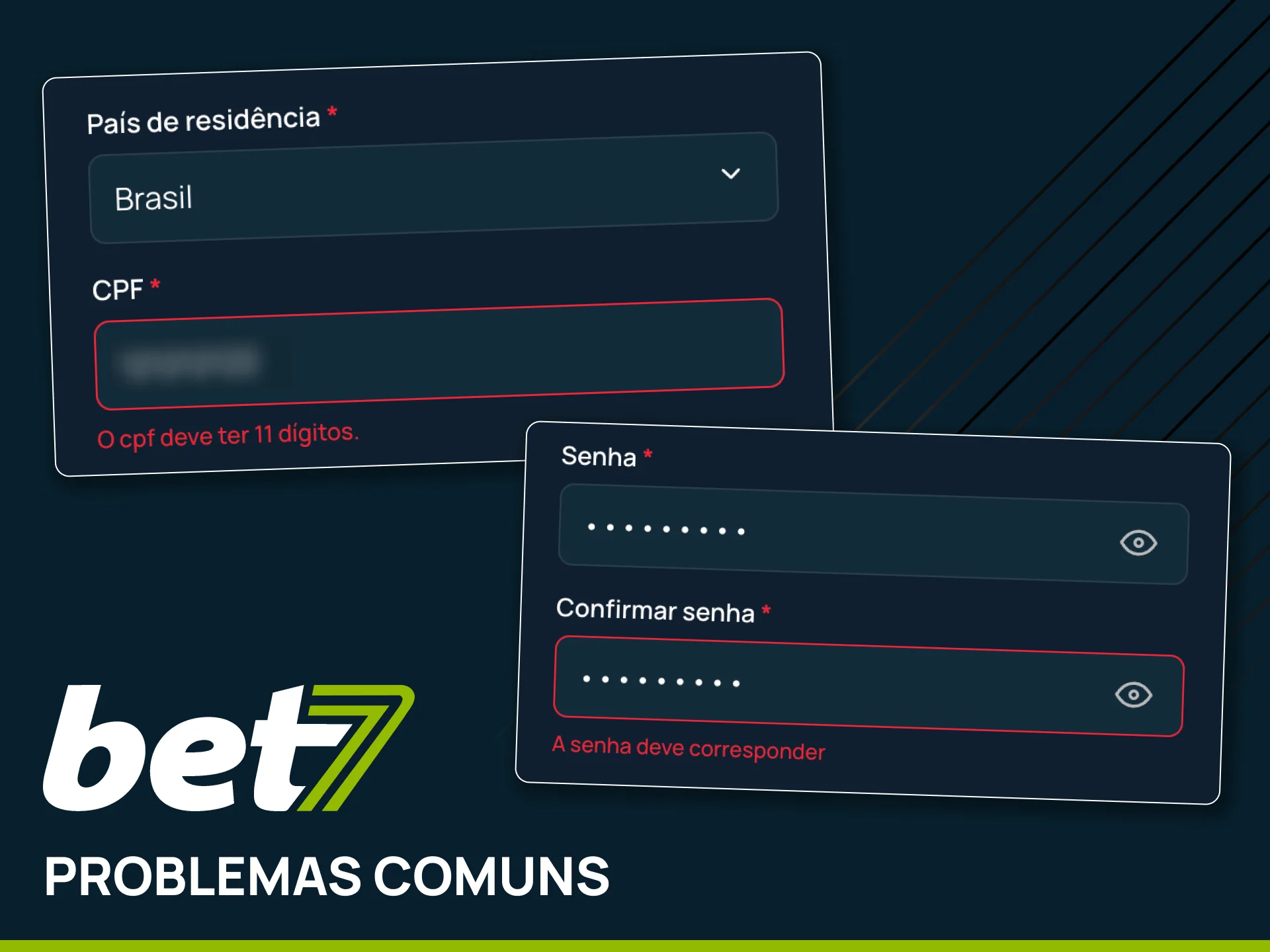 Resolva erros de login e registro na Bet7.