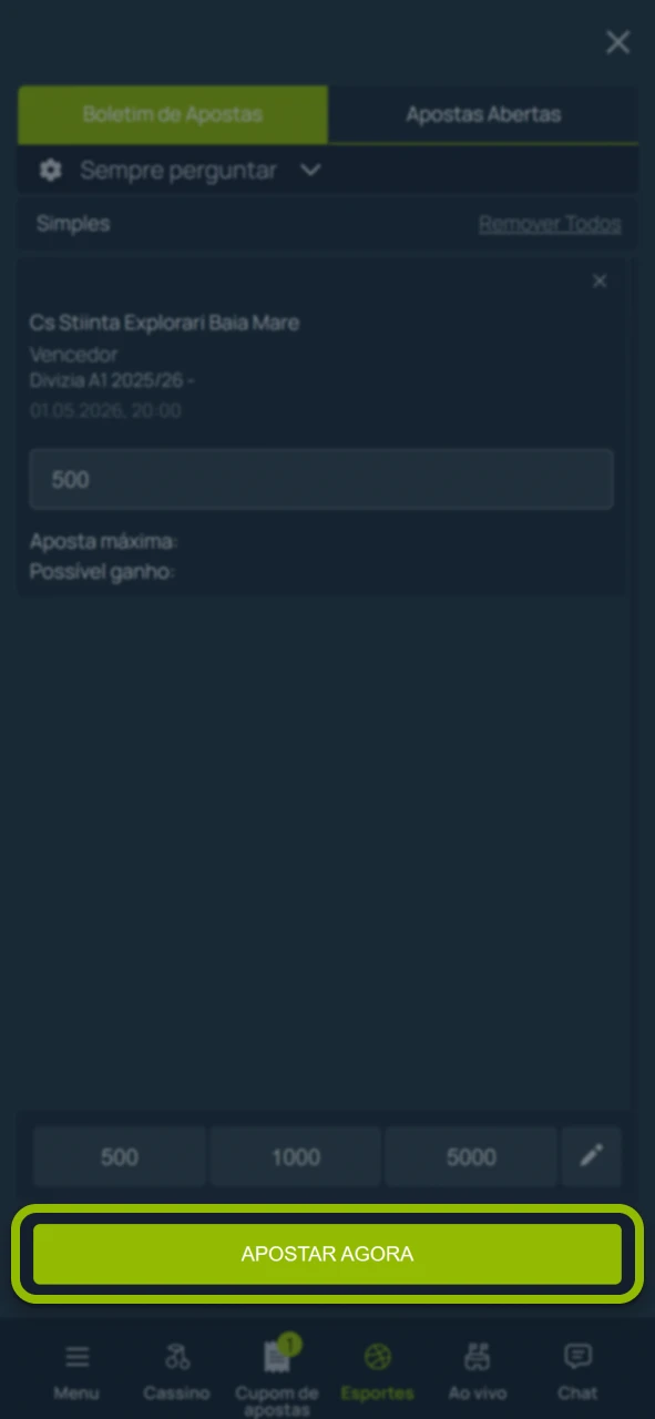 Finalize seu palpite agora no site oficial da casa Bet7.